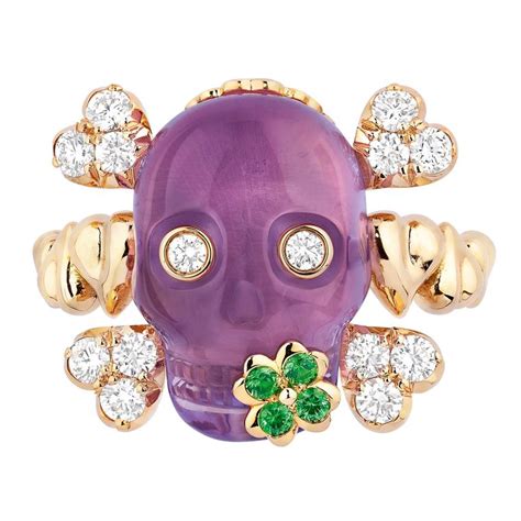 dior amethyst skull ring|Tête de Mort Skull Ring Yellow Gold, Diamonds, Amethyst and.